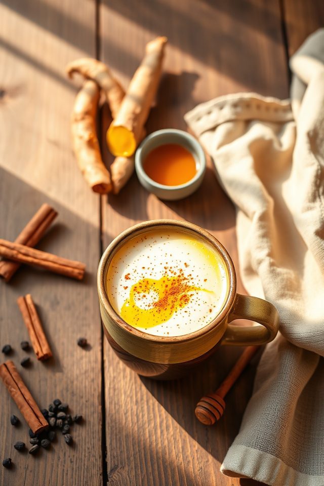 turmeric infused milk latte
