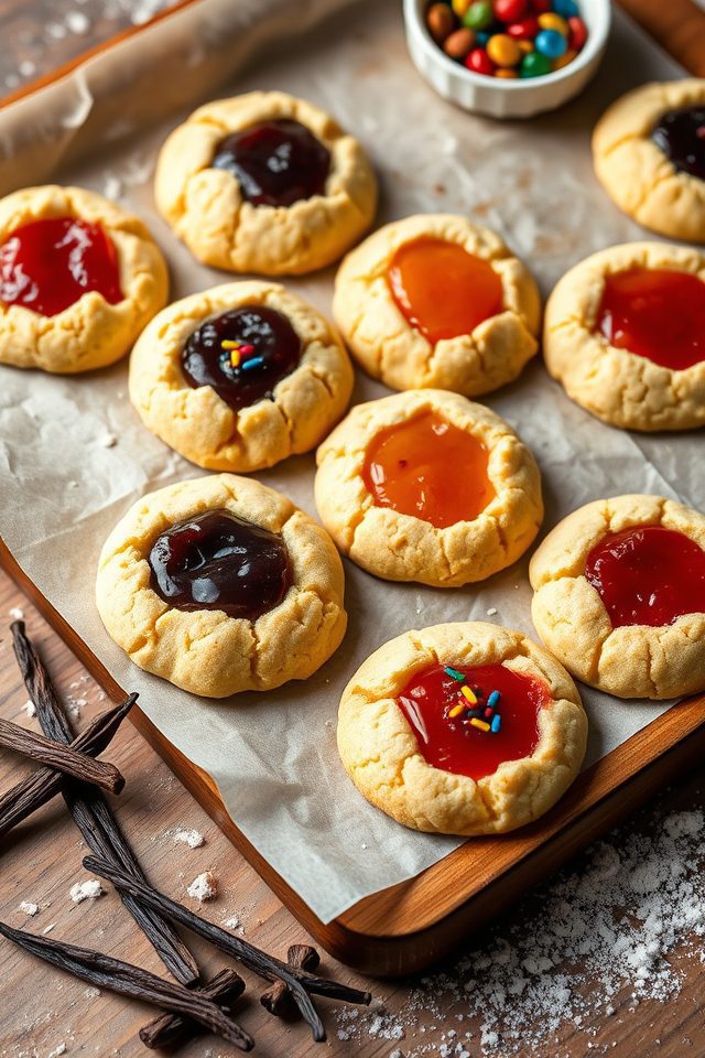 vanilla flavored thumbprint cookies
