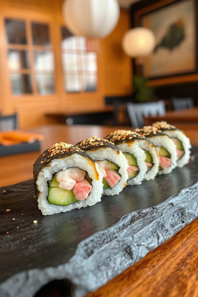 variety of sushi options