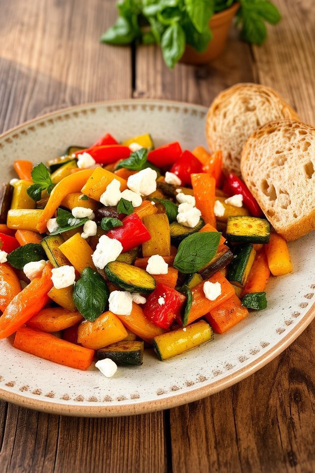 variety of vegetable dishes