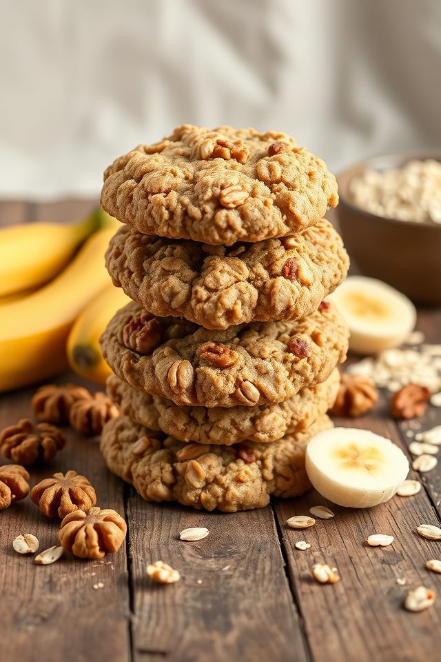 vegan banana nut cookies