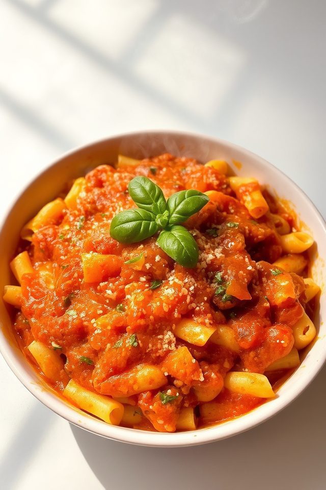 vegan marinara pasta dish