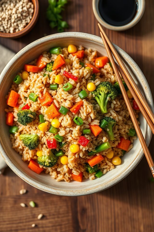 vegetable brown rice stir fry