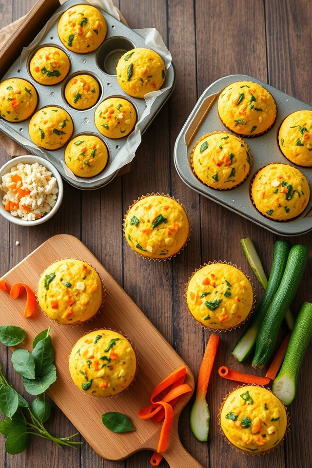 vegetable filled breakfast muffins