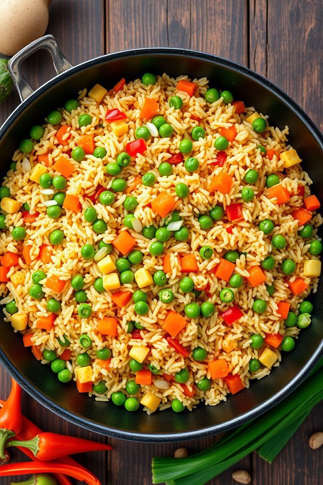 vegetable filled fried rice