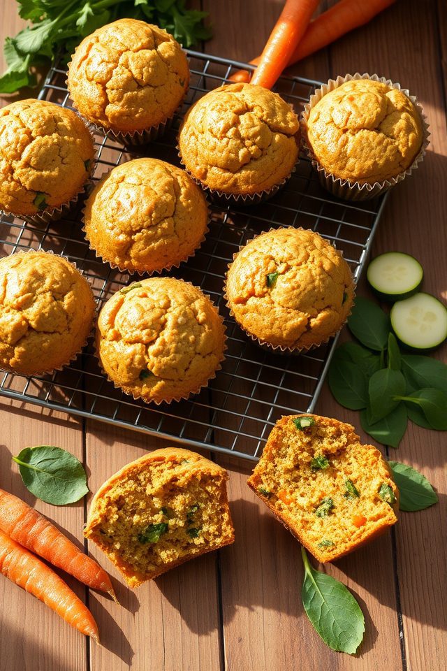 vegetable filled healthy breakfast muffins