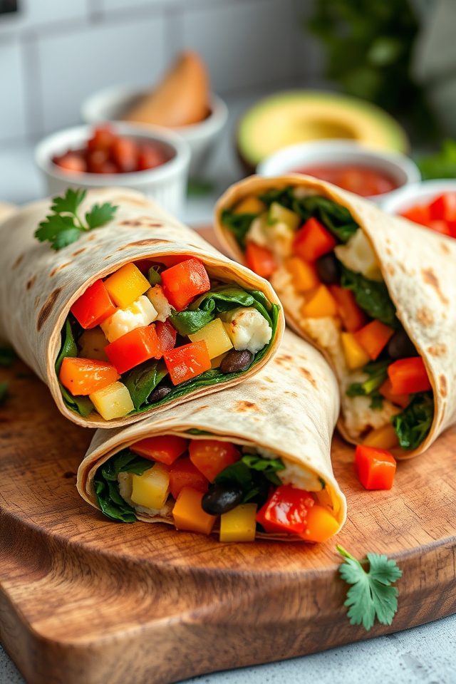 vegetable filled morning wraps
