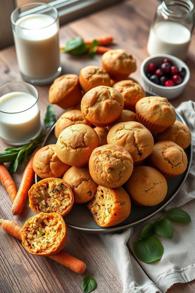 vegetable infused small muffins