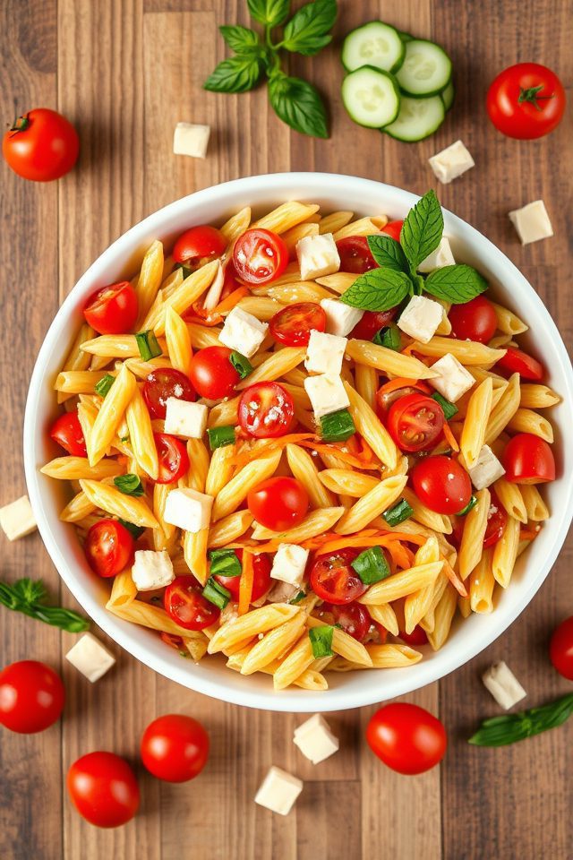 vegetable loaded pasta salad