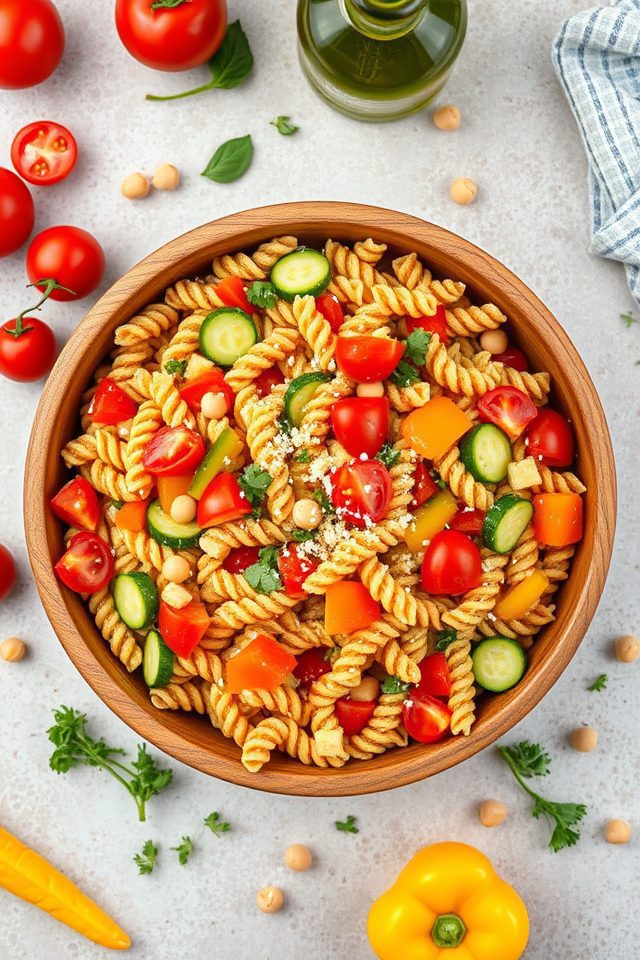 vegetable loaded pasta salad