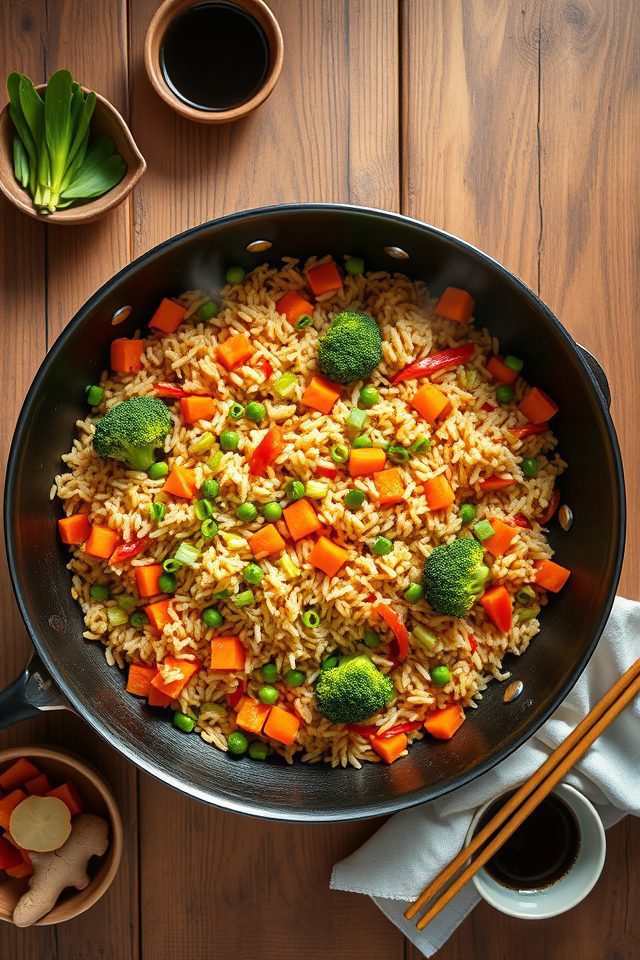 vegetable loaded rice stir fry