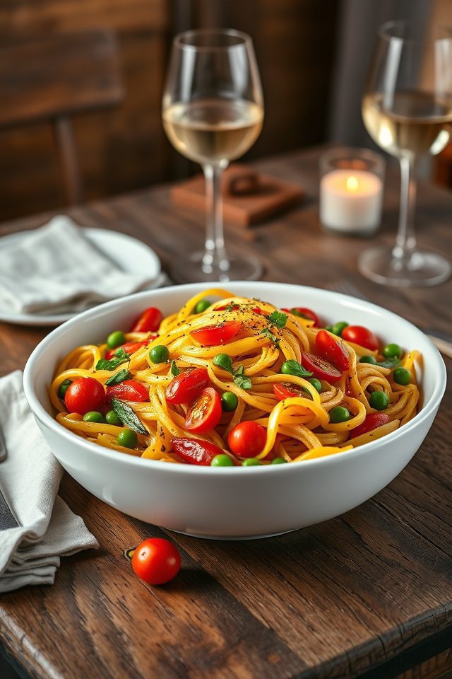 vegetable loaded squash pasta