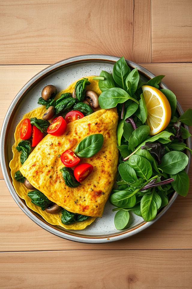vegetable omelette salad combination