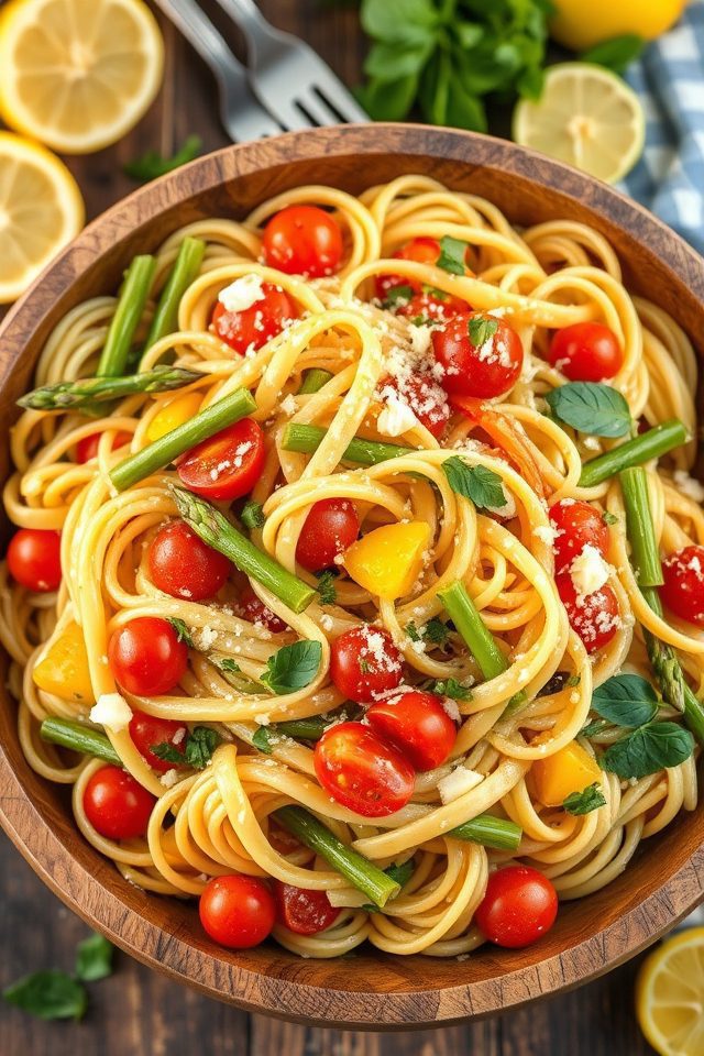vegetable packed pasta salad