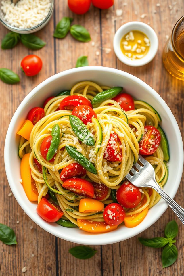 vegetable pasta with zucchini