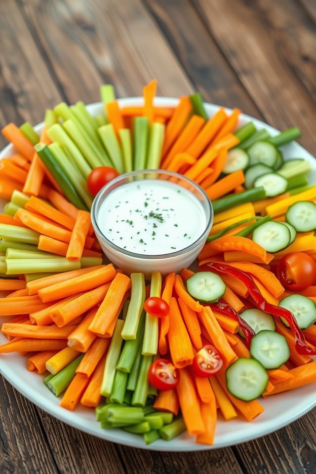 vegetable platter with ranch