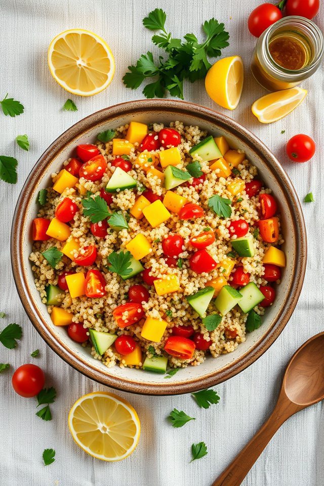 vegetable quinoa lemon dressing