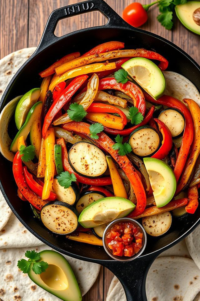 vegetable sizzling skillet dish