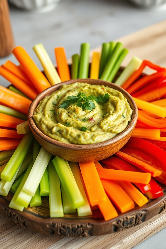 vegetable snack with dip