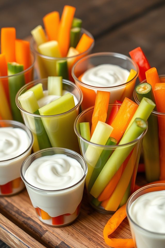 vegetable snacks with dip