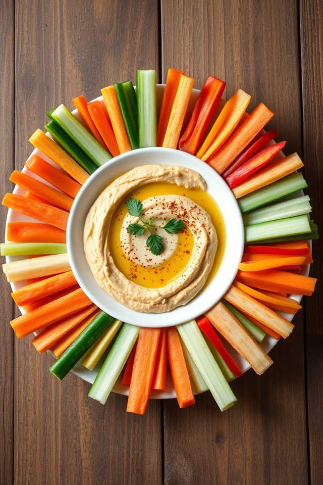vegetable sticks with hummus