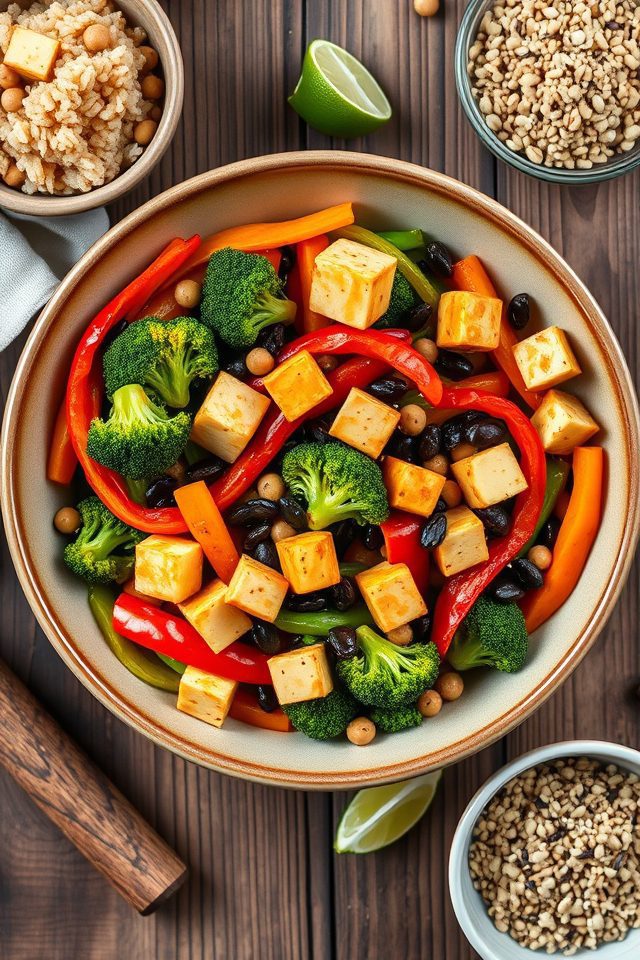 vegetable tofu bean stir fry