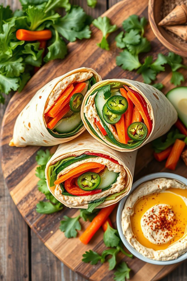 vegetable wrap with hummus