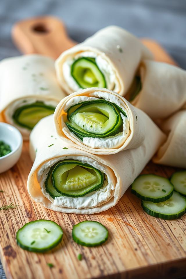 vegetarian cucumber cheese snack