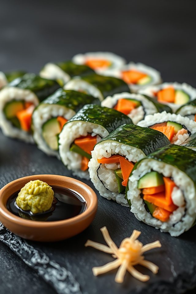 vegetarian japanese rice rolls