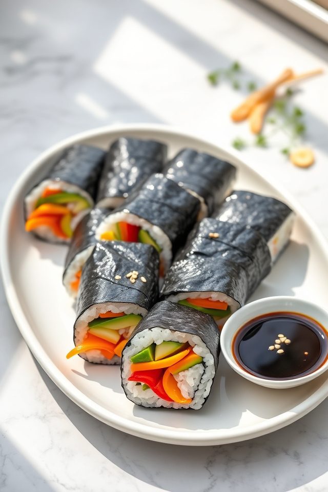 vegetarian japanese rice rolls