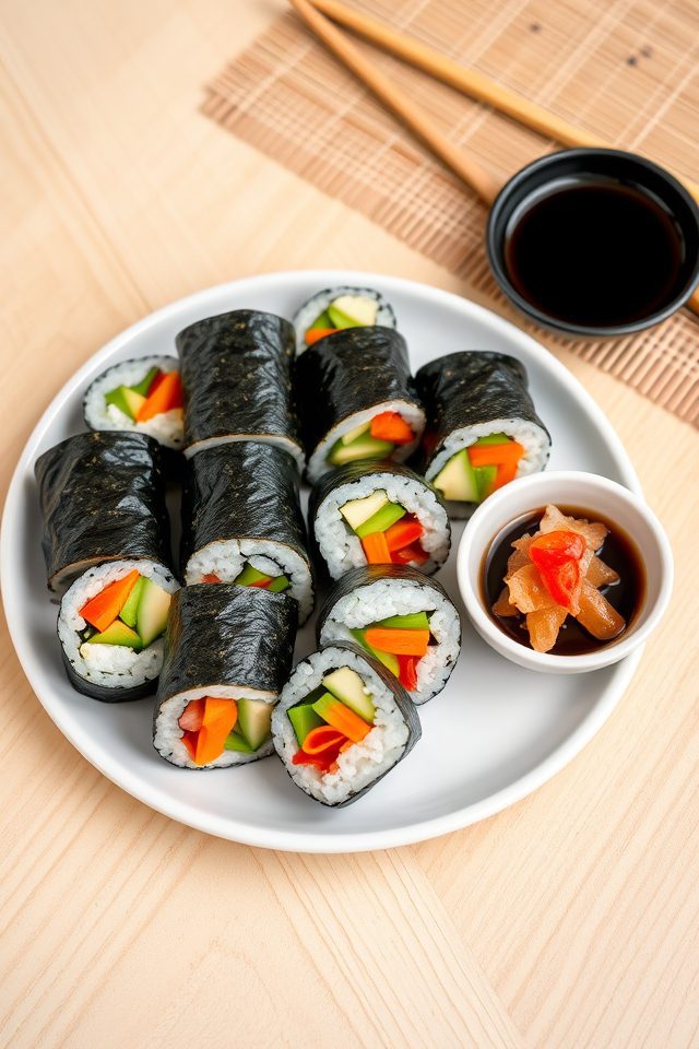 vegetarian japanese rice rolls
