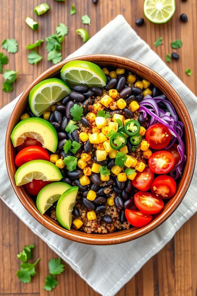 vegetarian mexican inspired grain bowls