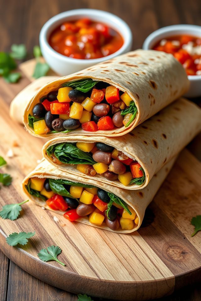 vegetarian mexican tortilla wrap