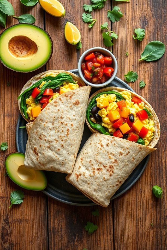 vegetarian morning meal wrap