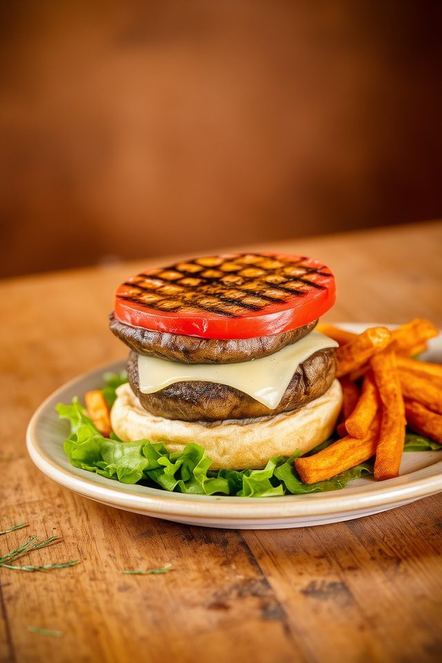 vegetarian portobello mushroom burgers