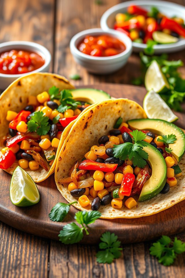 vegetarian tacos with beans