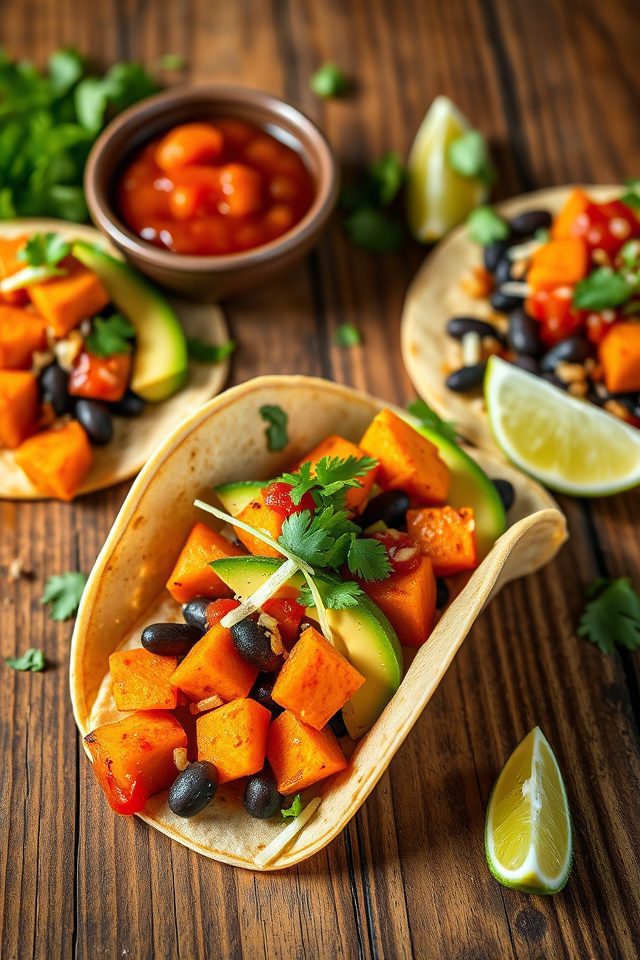 vegetarian tacos with beans