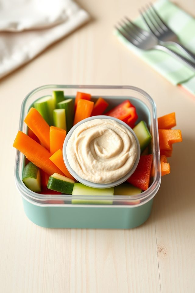 veggie sticks with hummus
