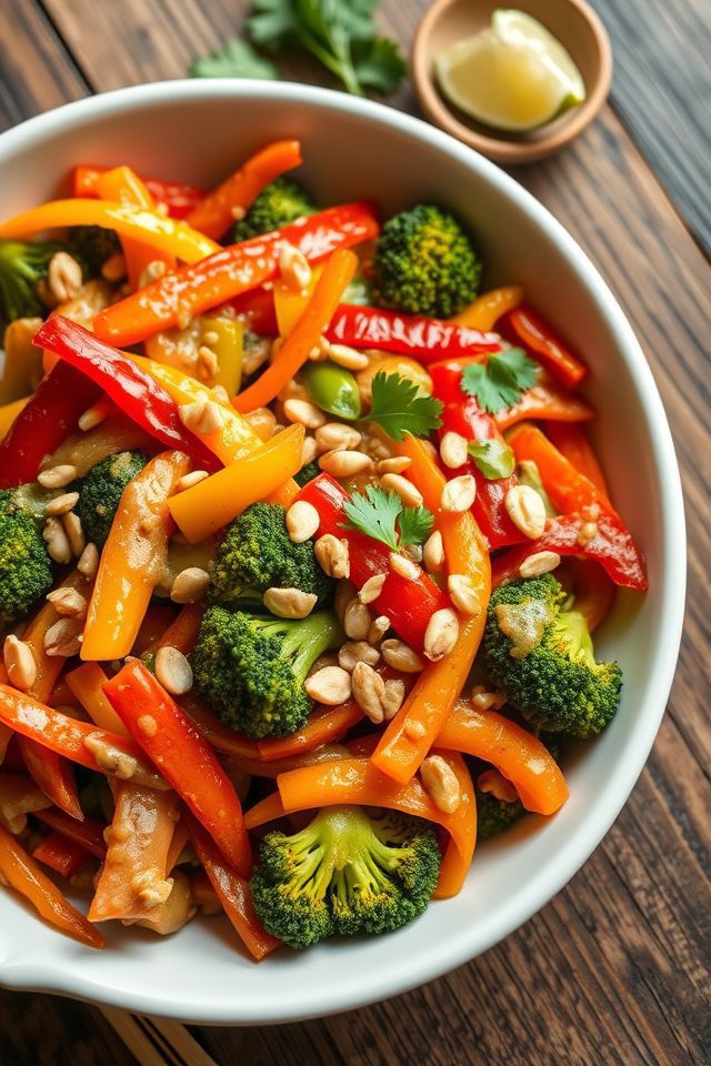 veggie stir fry peanut sauce