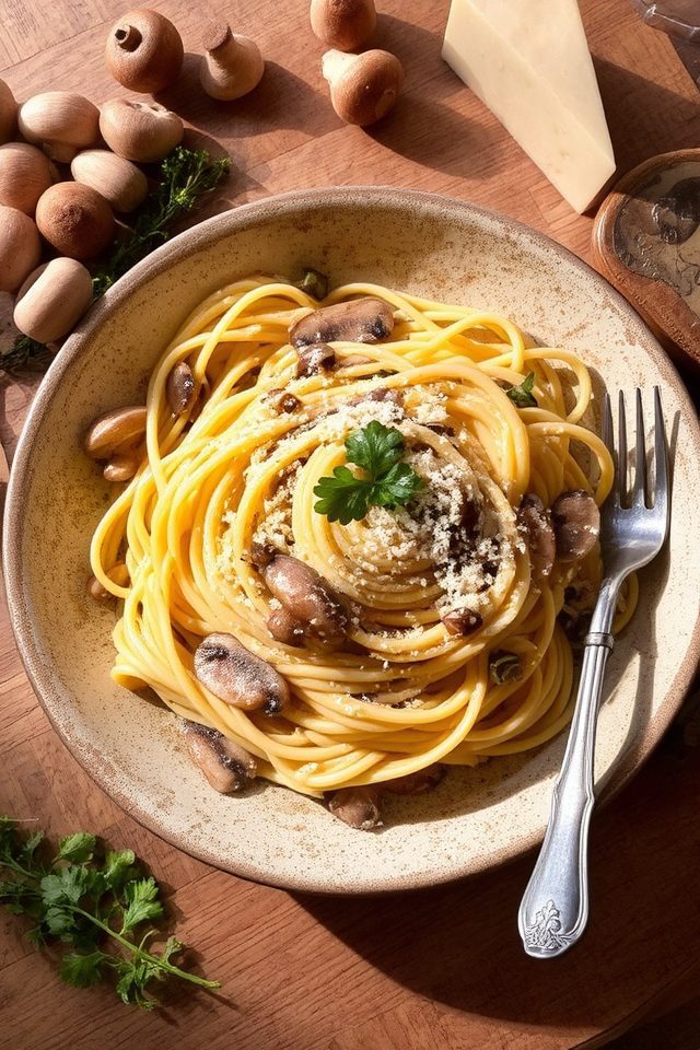 velvety mushroom cream pasta