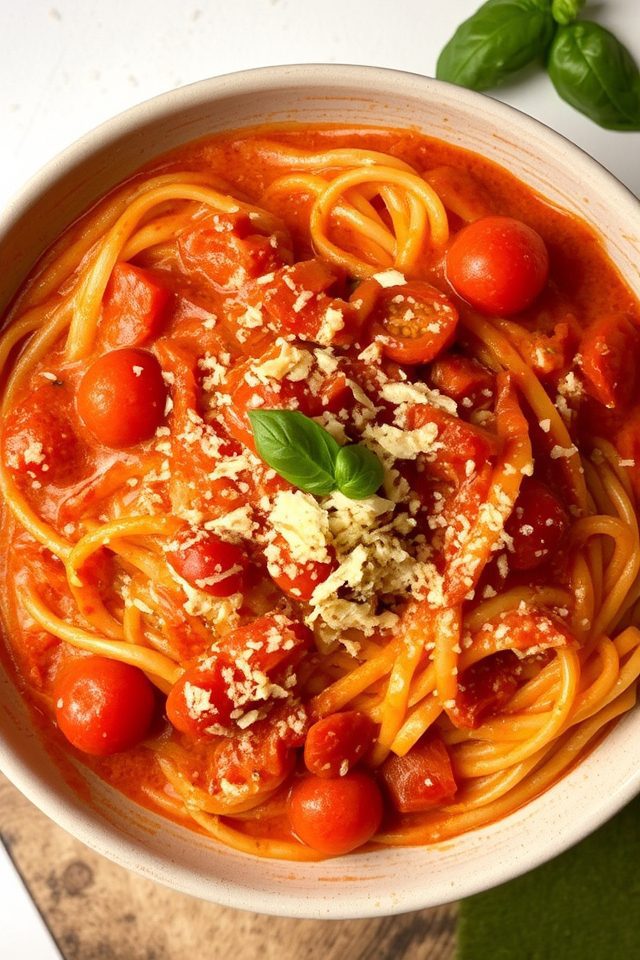 velvety tomato pasta dish