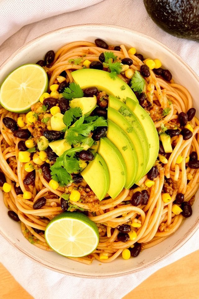 vibrant black bean pasta