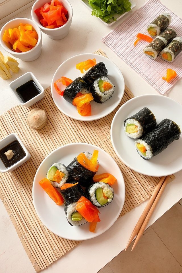 vibrant customizable sushi rolls