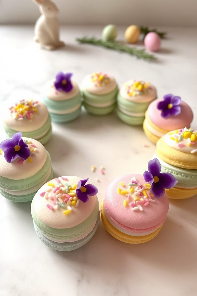 vibrant easter macarons treats