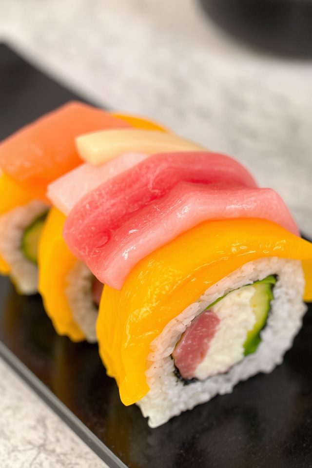 vibrant sushi seafood dish