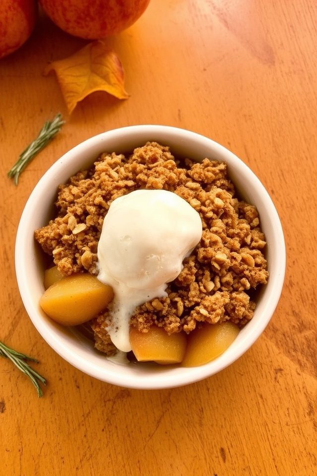 warm apple crisp dessert