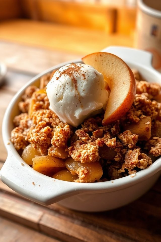 warm apple crisp desserts
