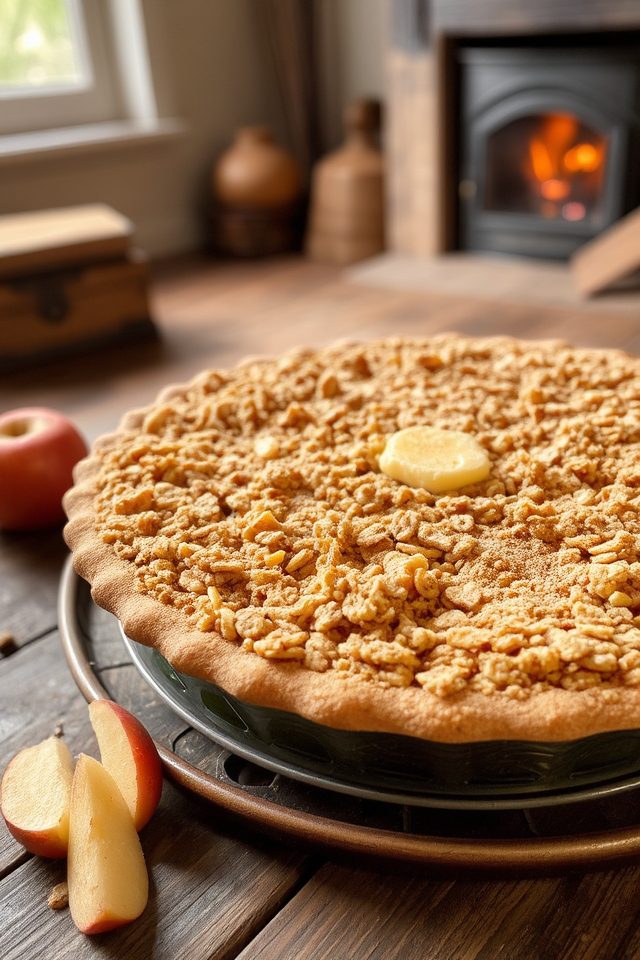 warm apple crumble dessert