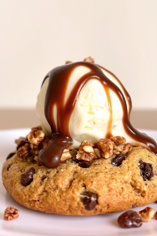 warm chewy cookie sundaes