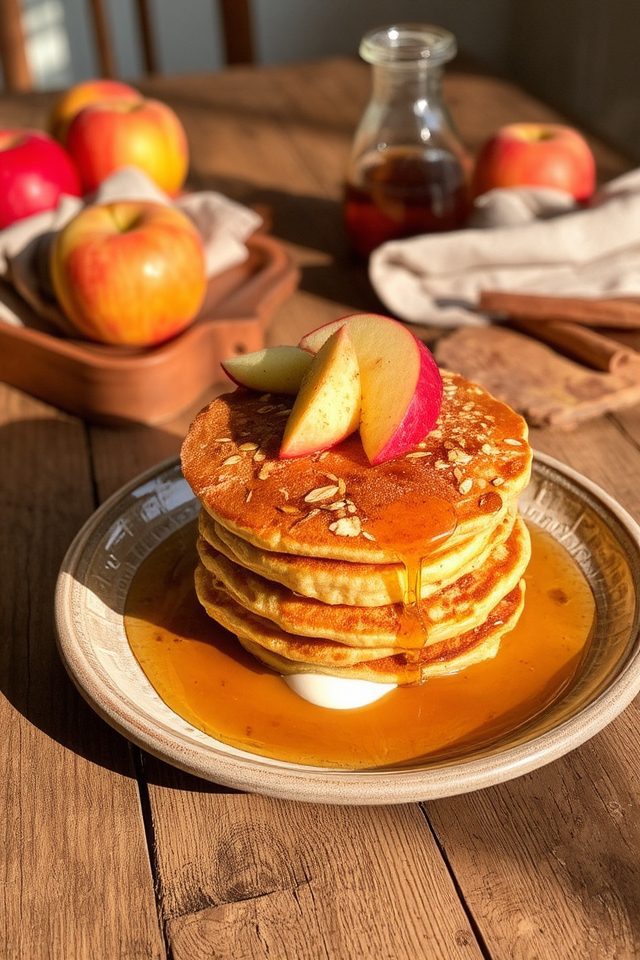 warm spiced apple pancakes